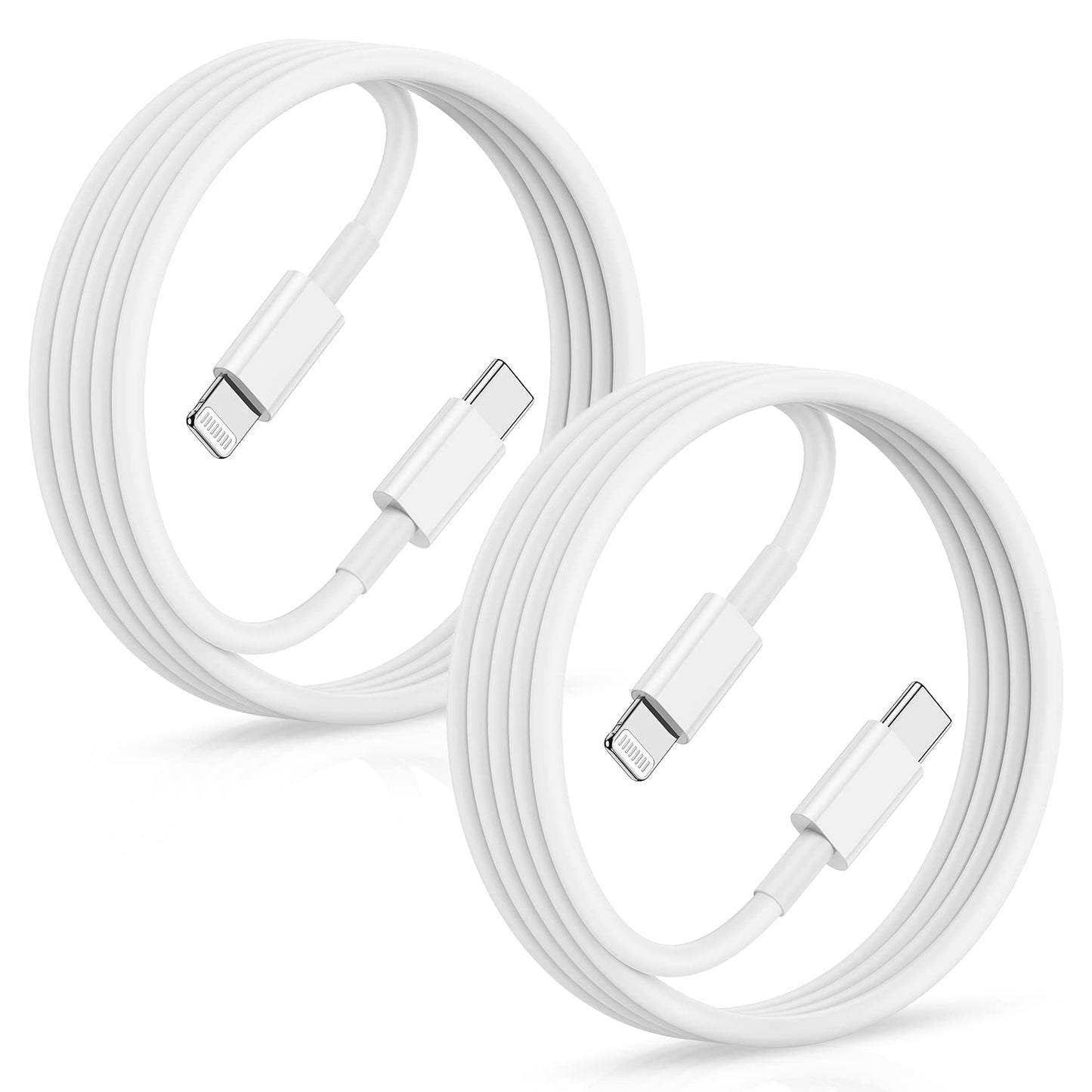 2 packs iPhone USB lighting cable and wall plug charger