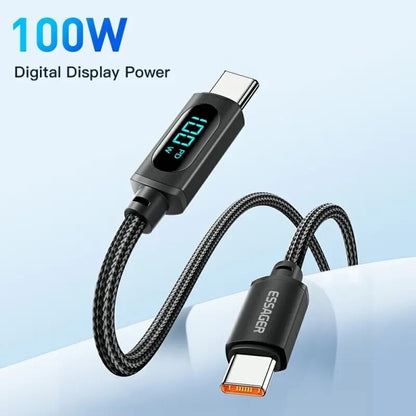 USB C to USB C cable Super Charge 100W Digital Display