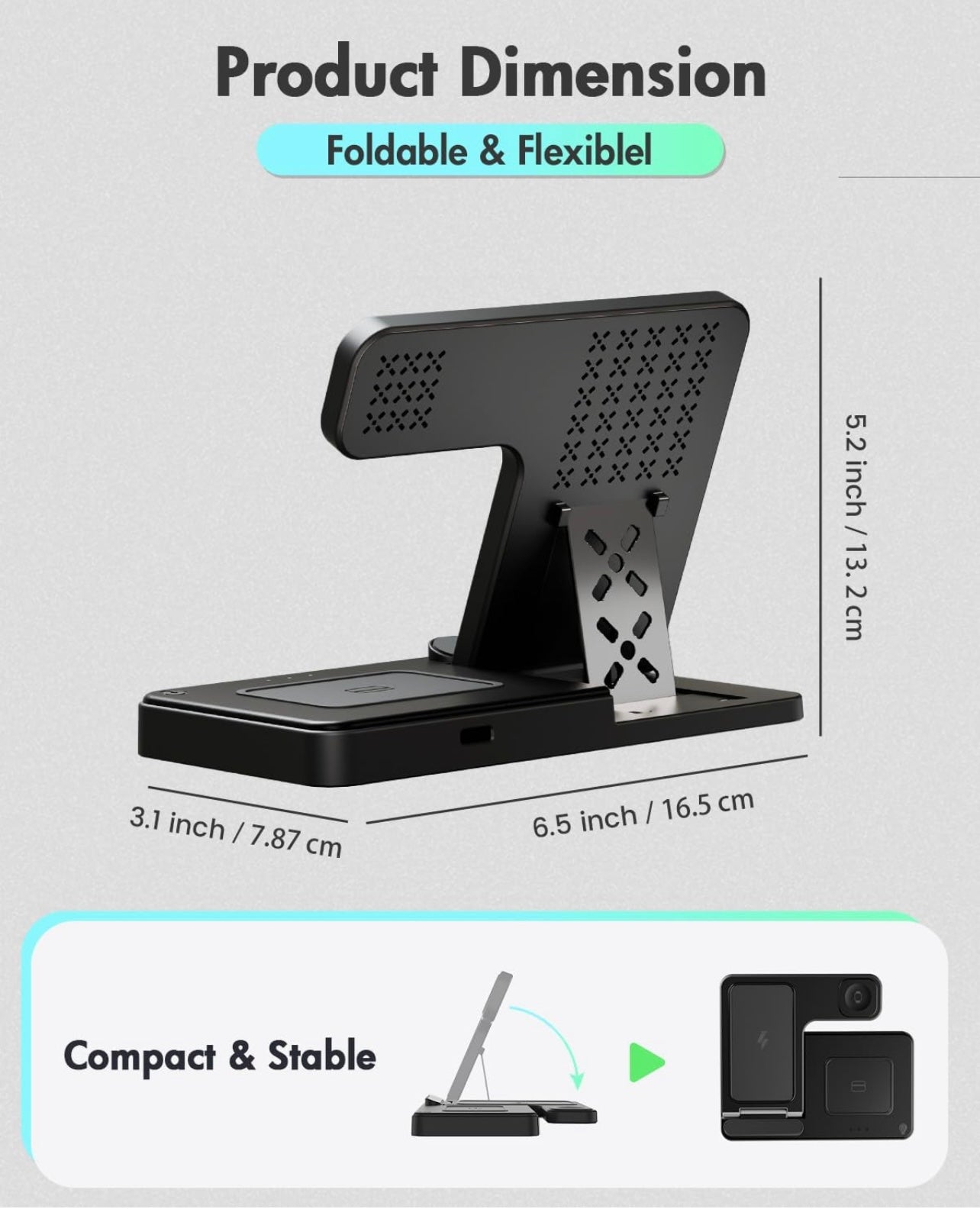 Cintera™ 3 In 1 Wireless Charging Station 15W Fast Mag-Safe Charger