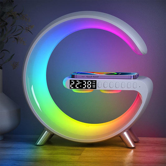 LED Smart Light APP Control Bluetooth Speaker Wireless Charging Lamp